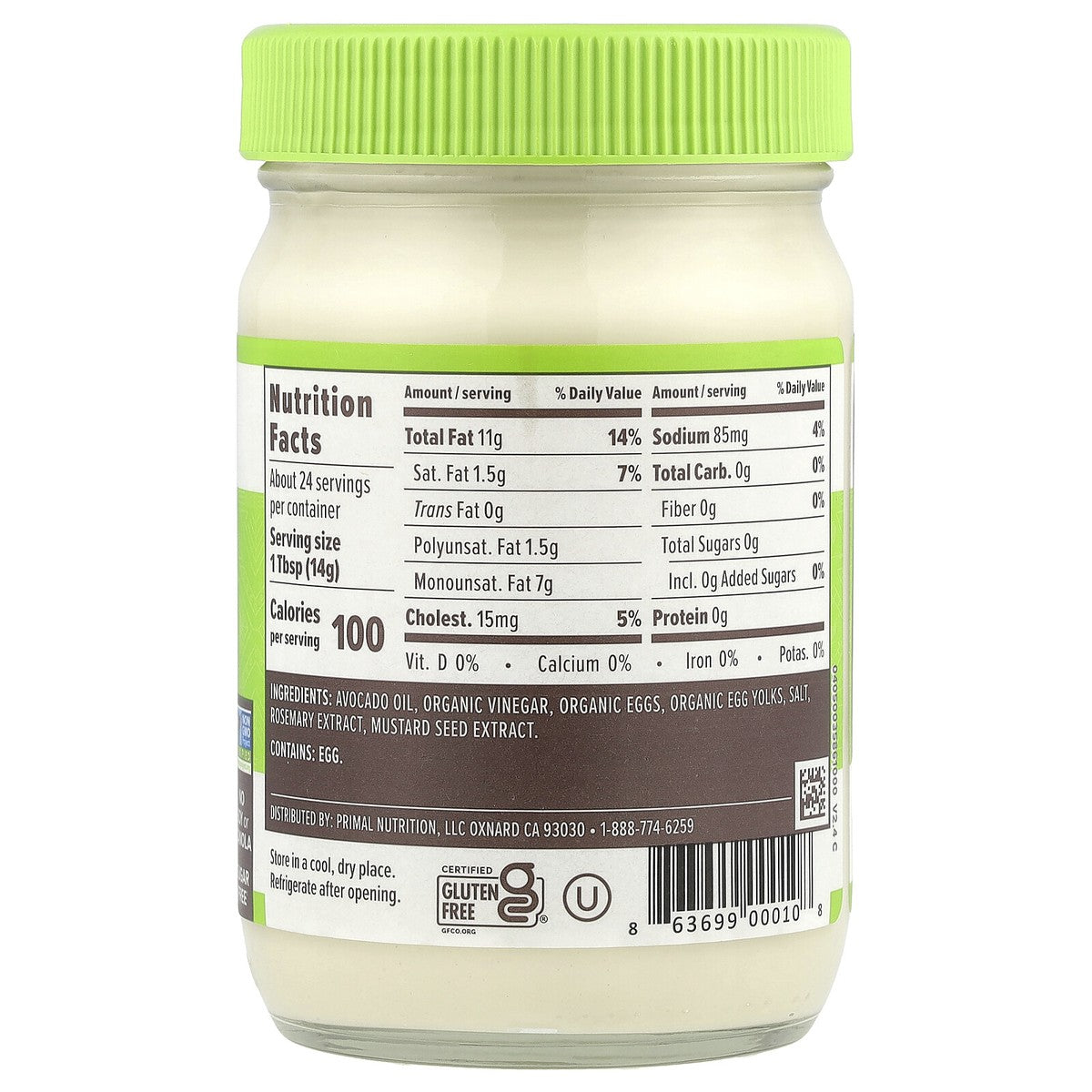 Primal Kitchen Original Mayo made with Avocado Oil, Whole30 Approved, Certified Paleo, and Keto Certified, 12 oz