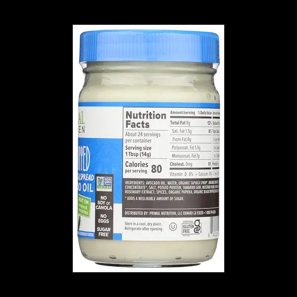 Primal Kitchen, Whip Dressing & Spread made with Avocado Oil, Whole30 Approved, Certified Paleo, and Keto Certified, 12 oz