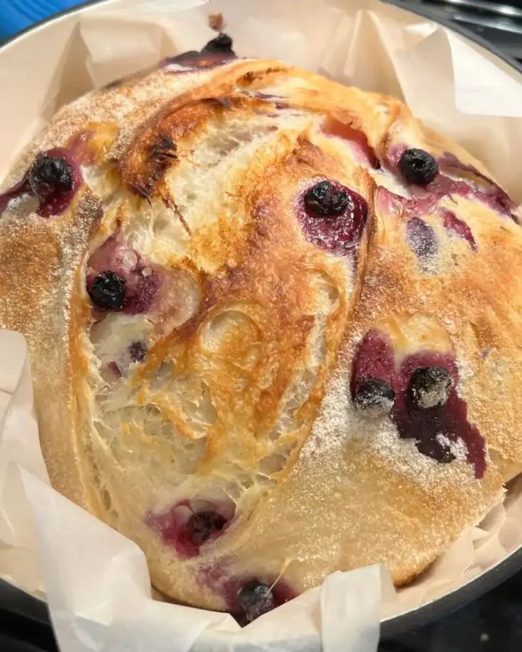 Lemon Blueberry Sourdough Bread, Boule Loaf
