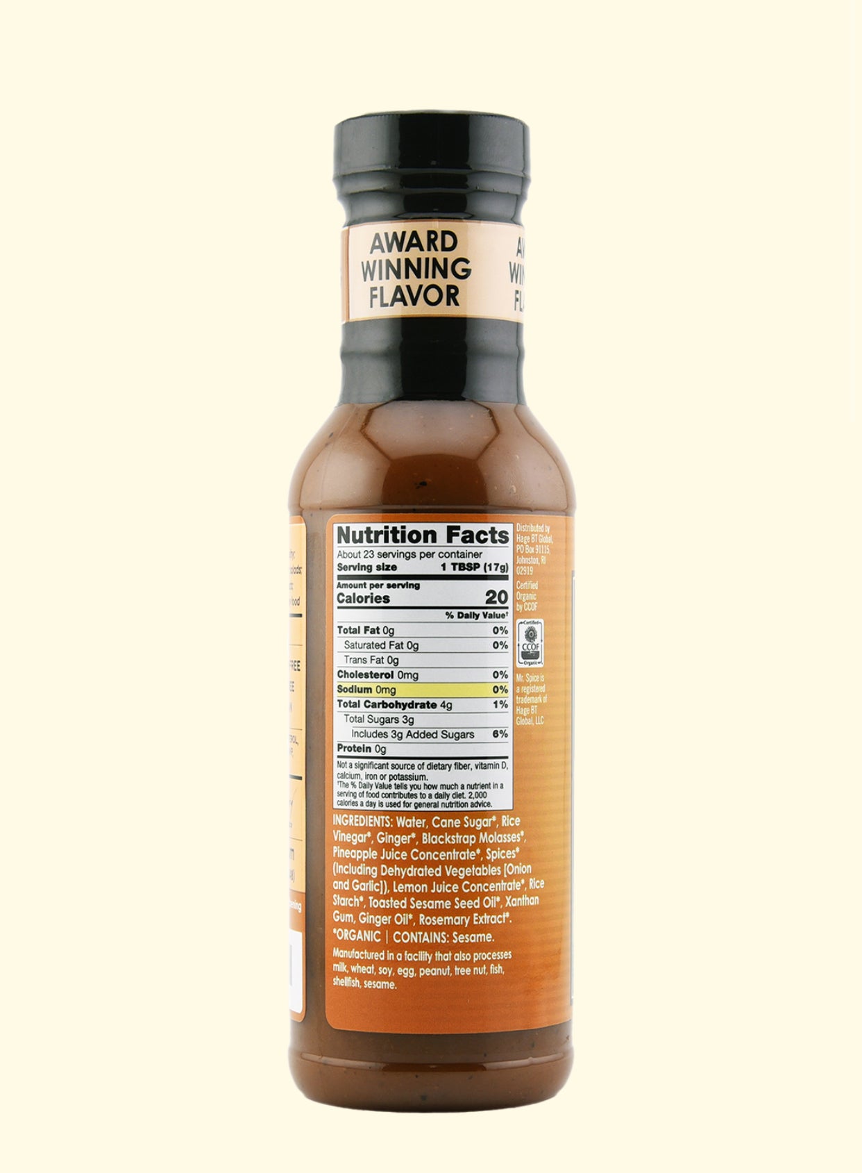 Mr. Spice Salt Free Award-Winning Taste Ginger Stir Fry Sauce - Low Sodium Sauce, Organic, No Salt, Gluten Free