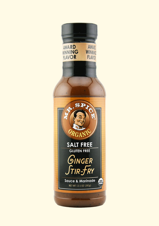 Mr. Spice Salt Free Award-Winning Taste Ginger Stir Fry Sauce - Low Sodium Sauce, Organic, No Salt, Gluten Free