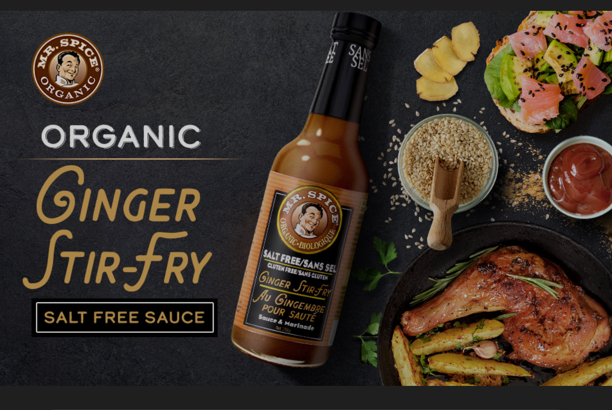 Mr. Spice Salt Free Award-Winning Taste Ginger Stir Fry Sauce - Low Sodium Sauce, Organic, No Salt, Gluten Free - Pack of 3