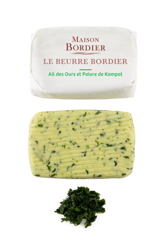 Copy of Churned Wild Garlic & Kampot Pepper Butter by Bordier - 4.4 oz | Hand-made, Grass Fed | Imported from France