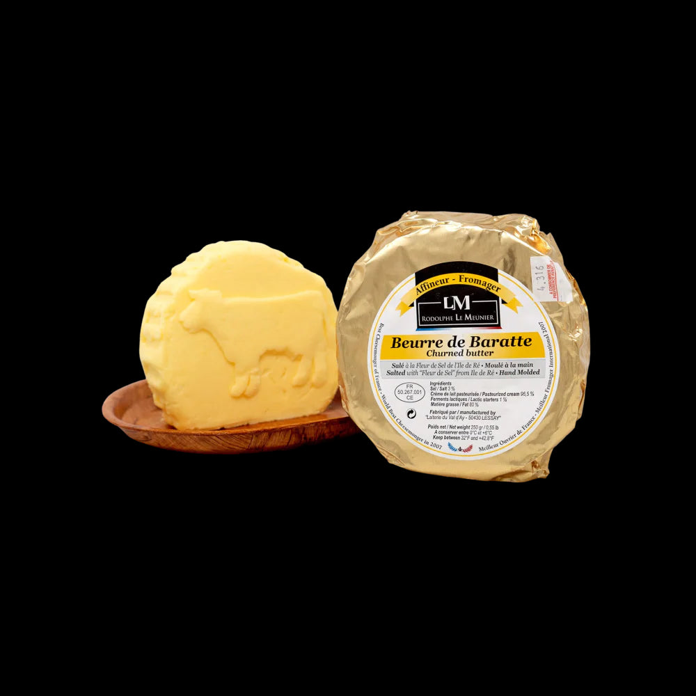 Beurre De Baratte Doux Salted Churned Butter by Rodolphe Le Meunier - 8.8 oz - Hand-made - Imported from France