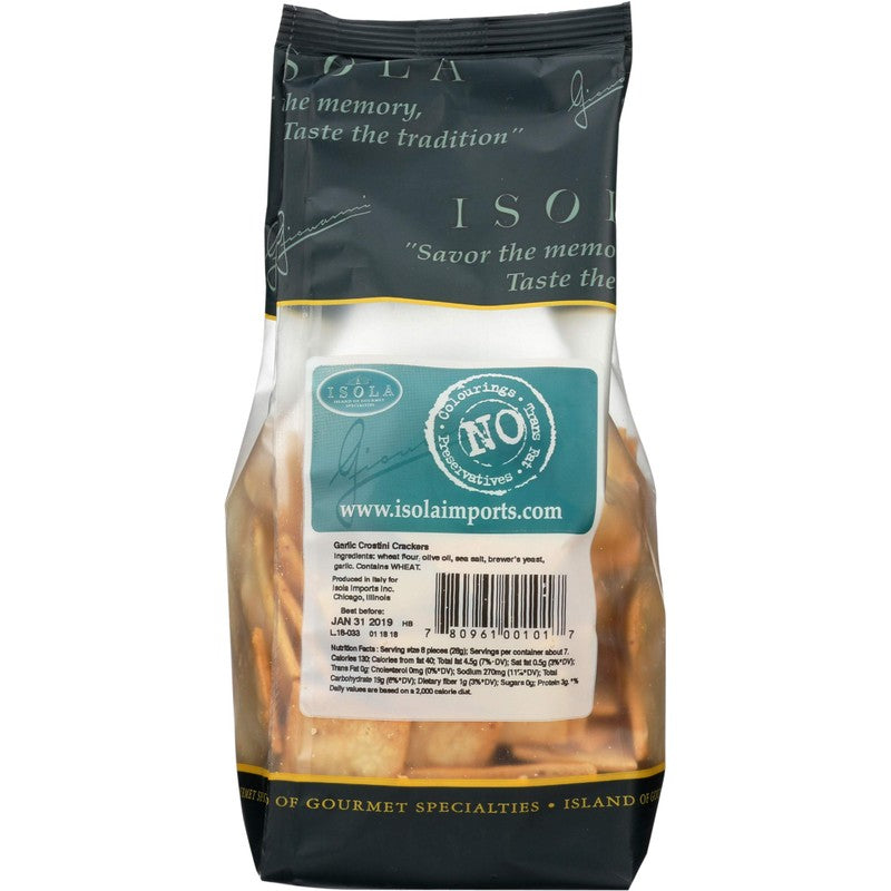 Gourmet Isola Crostini Variety Pack, Baked Crisp Bread Slices - Savory Rosemary, Zesty Garlic, Olive Oil, Sun Dried Tomato - Pack of 4