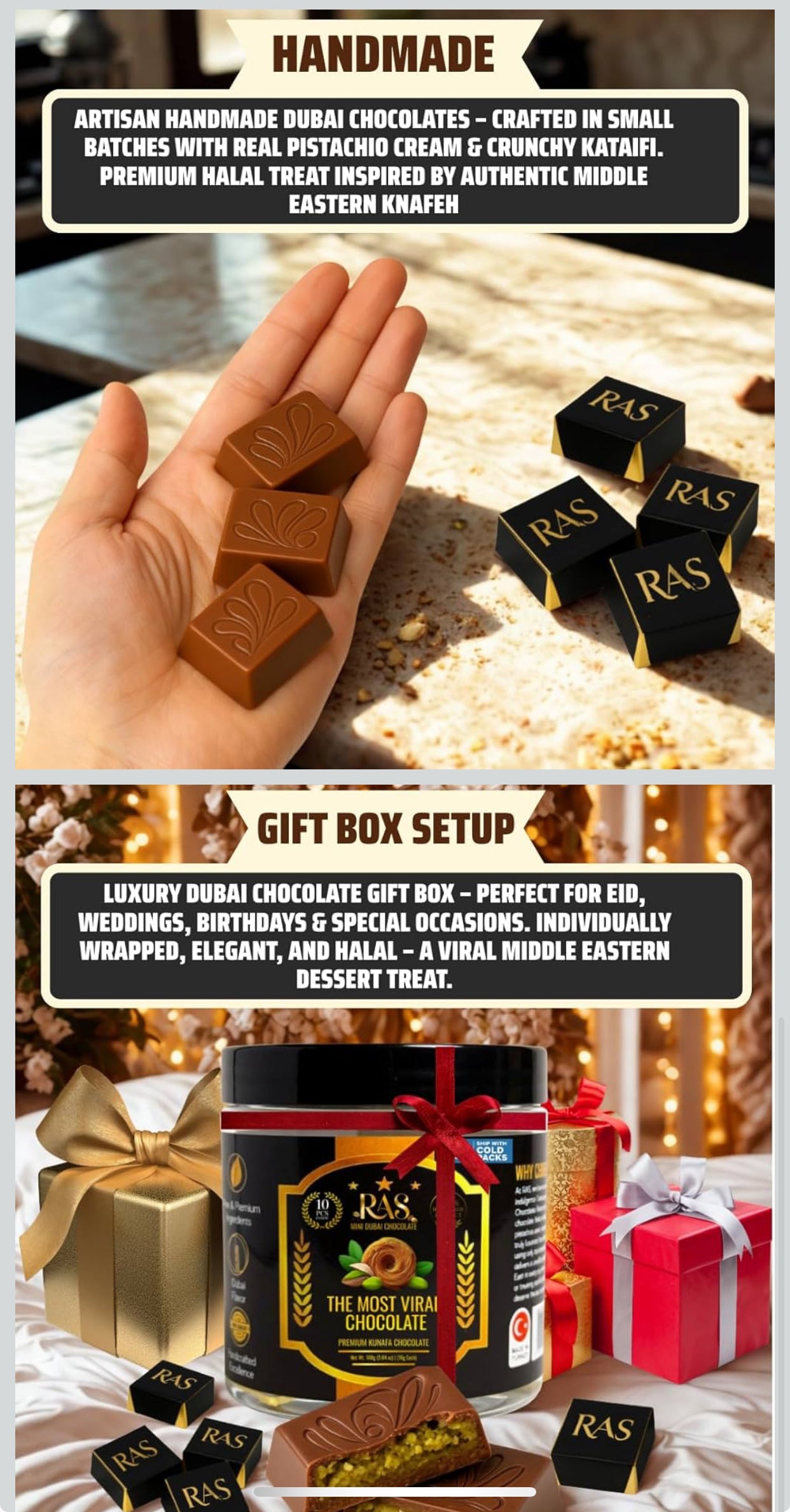 Dubai Chocolate Individually Wrapped Pistachio Knafeh Inspired Chocolates, Belgian Milk Chocolate - 10 Count