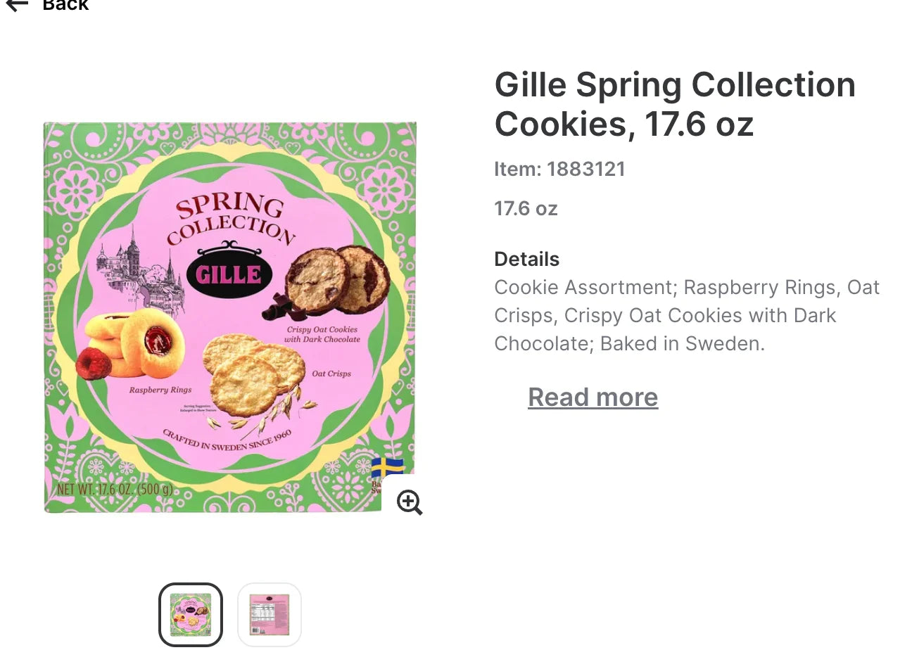 Gille Spring Collection Crispy Oat Cookies with Dark Chocolate, Raspberry Rings, Oat Crisps, Baked in Sweden