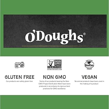 O'Doughs Gluten Free and Vegan Naan Style O'Dippers Mixed Flatbreads, Garlic & Chive,  Original 7.4 oz - Pack of 4