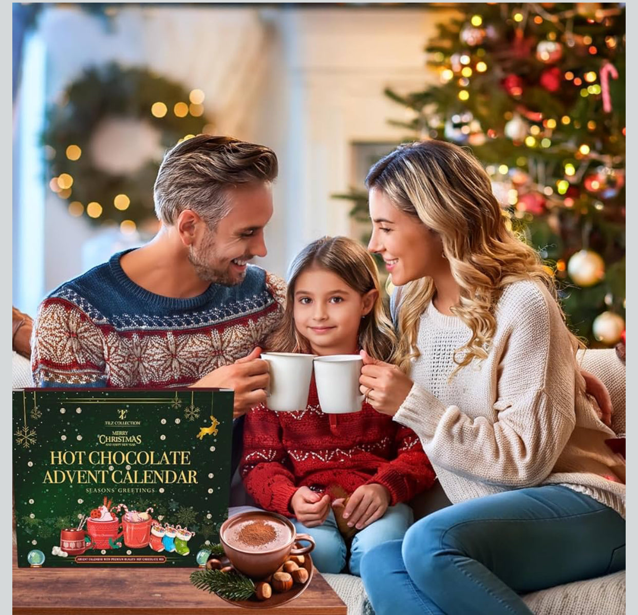 Hot Chocolate Advent Calendar 2025 - Gourmet Luxury 24 Hot Chocolate Selection Variety Flavors