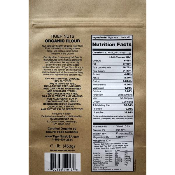 Organic Gluten Free Tiger Nuts Flour - 1 lb