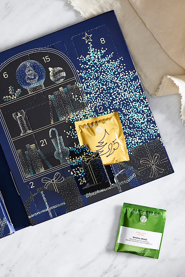 Palais des Thés - Tea Advent Calendar - Holiday Collection | 24 Premium French Delightful Tea Bags | Black, Green, Single Estate, Herbal & Rooibos Teas