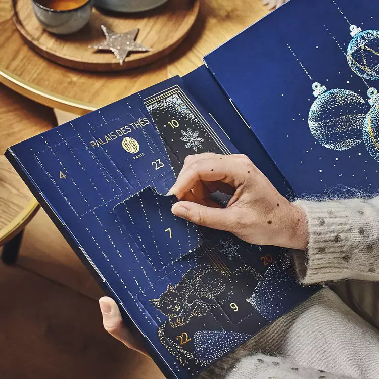 Palais des Thés - Tea Advent Calendar - Holiday Collection | 24 Premium French Delightful Tea Bags | Black, Green, Single Estate, Herbal & Rooibos Teas