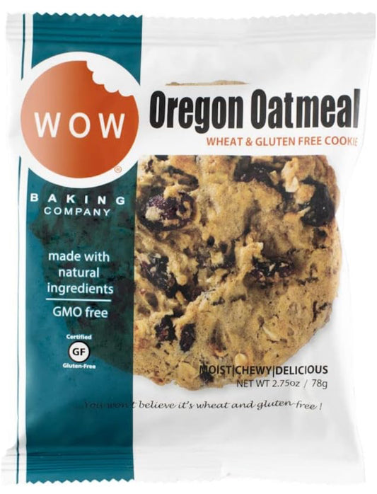 WOW Baking Company Gluten Free Cookies, Oregon Oatmeal, 2.75 oz - Pack of 12