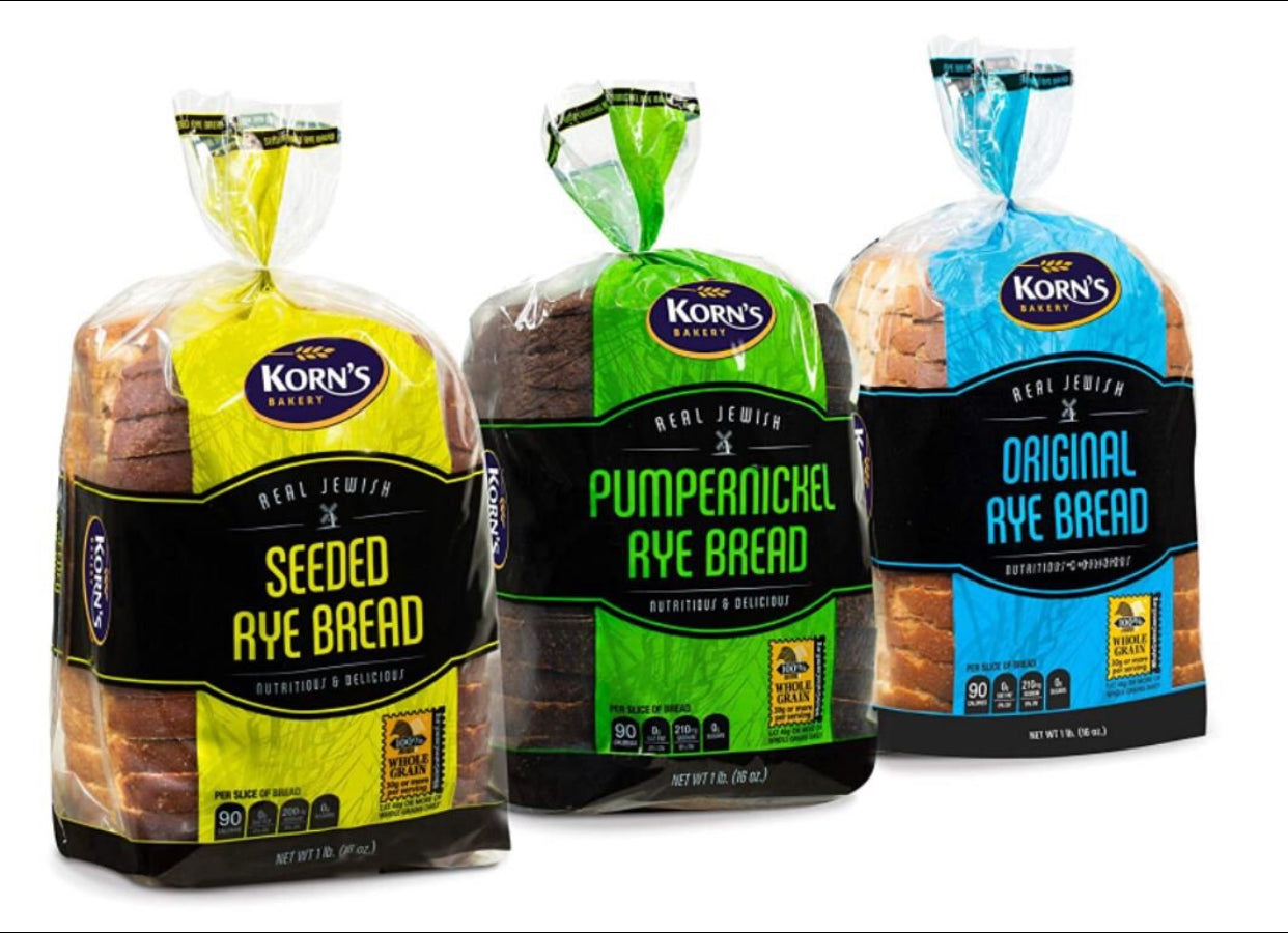 Rye Bread 3 Flavor Variety Bundle (1)Rye Bread (1)Rye Bread with Seeds (1)Pumpernickel Bread| - 16 oz per Loaf