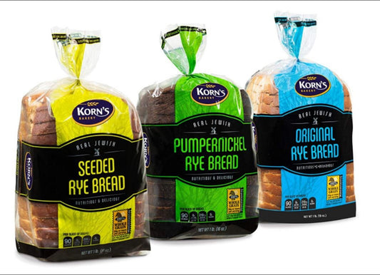 Rye Bread 3 Flavor Variety Bundle (1)Rye Bread (1)Rye Bread with Seeds (1)Pumpernickel Bread| - 16 oz per Loaf