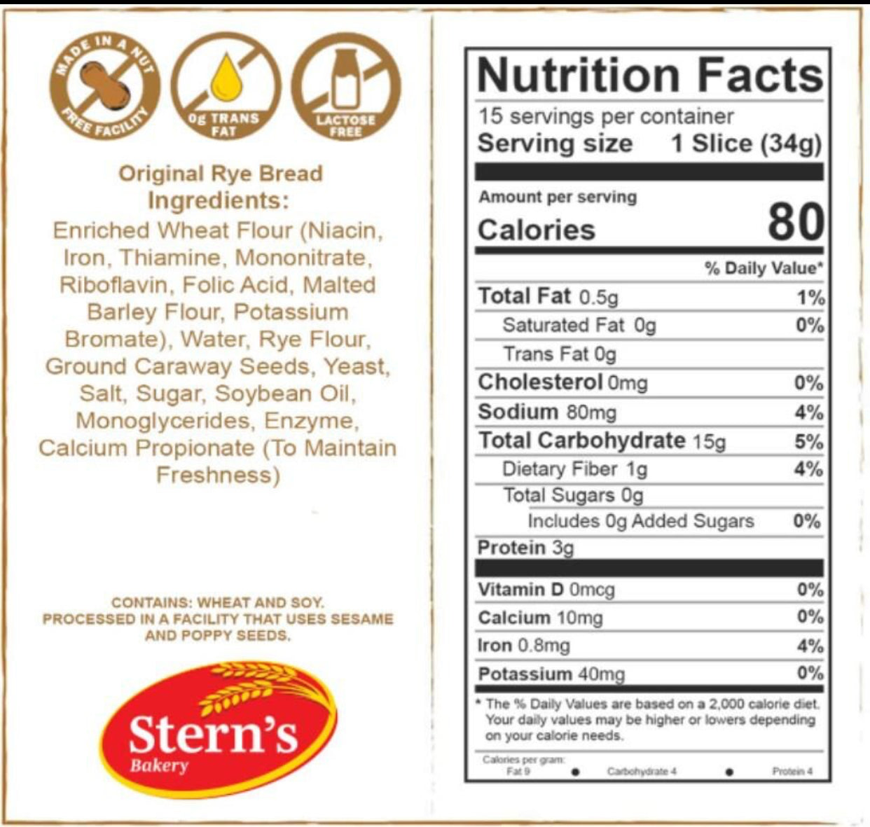 Rye Bread 3 Flavor Variety Bundle (1)Rye Bread (1)Rye Bread with Seeds (1)Pumpernickel Bread| - 16 oz per Loaf