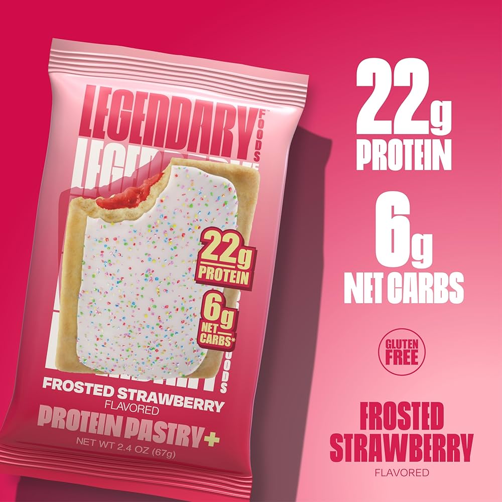 Legendary Foods 22 g Protein Pastry Bundle - Low Carb Meal Replacement Bar - Gluten Free Protien Snacks - Healthy Keto Snack Box - Low Sugar Energy Bars - Bariatric Diabetic Friendly – Pack of 16