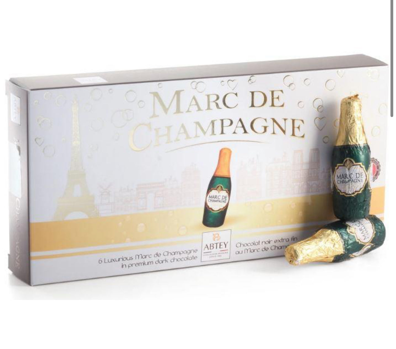Abtey Marc De Champagne Dark Chocolate Bottles, 75g