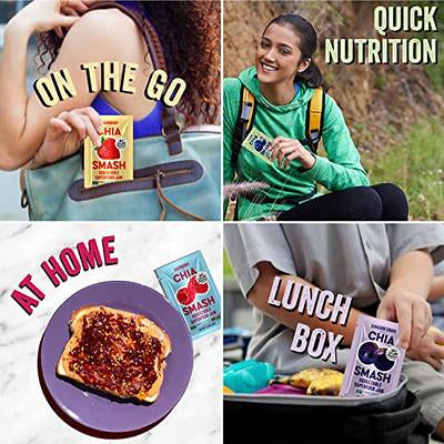 Chia Smash Superfood Jam Squeeze Packets Variety 12-Pack | 1.15oz Each | Strawberry, Blueberry, Raspberry & Concord Grape | Spread, Top, Squeeze & Snack | Whole 30, Keto,