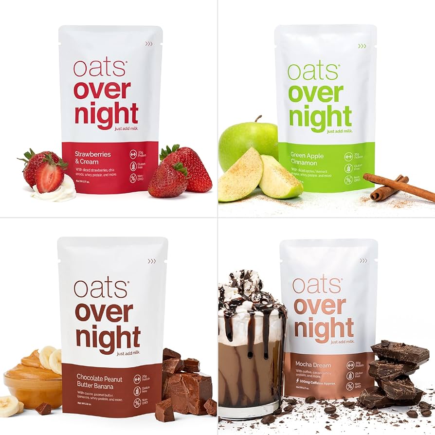 Oats Overnight Variety Pack - Pack of 8 - Gluten Free