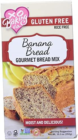 Gluten Free Gourmet Banana Bread Mix - Non-GMO, Kosher, Rice Free, Soy Free, Dairy Free, Peanut Free, No Preservatives, No Artificial Flavors or Colors - 10.3 oz