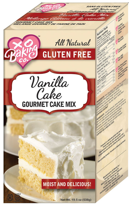 Gluten Free Vanilla Cake Gourmet Cake Mix - Non-GMO, Kosher, Rice Free, Soy Free, Dairy Free, Peanut Free, No Preservatives, No Artificial Flavors or Colors - 19.5 oz
