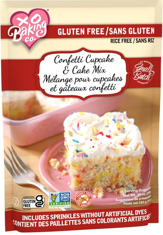 Gluten Free Small Batch Confetti Cake Gourmet Cake Mix - Non-GMO, Kosher, Rice Free, Soy Free, Dairy Free, Peanut Free, No Preservatives, No Artificial Flavors or Colors - 10 oz
