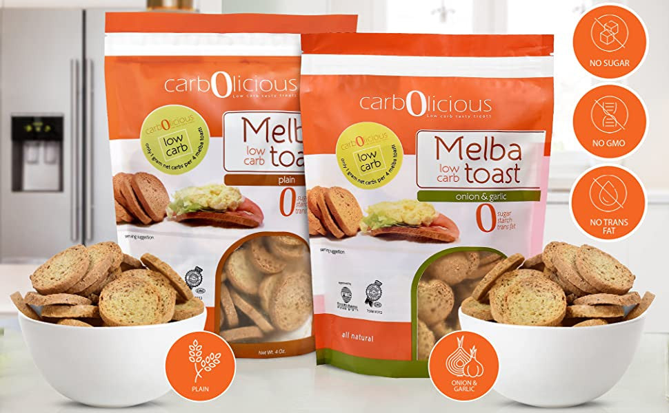 Low Carb Melba Toast, Sea Salt - Pack of 2