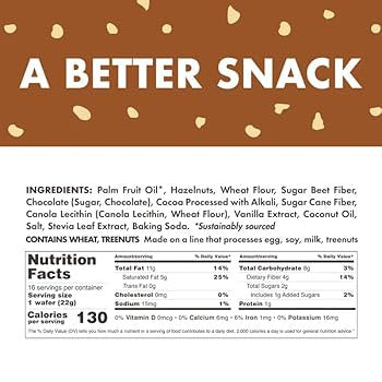 Rip Van Chocolate Hazelnut Wafer Cookies - Keto, Non-GMO, Healthy Snacks, Low Carb & Low Sugar (2g), Low Calorie, Vegan - includes 16 - Pack of 3