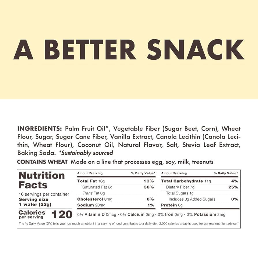 Rip Van Vanilla Wafer Cookies - Keto, Non-GMO, Healthy Snacks, Low Carb & Low Sugar (2g), Low Calorie, Vegan - includes 16 - Pack of 3