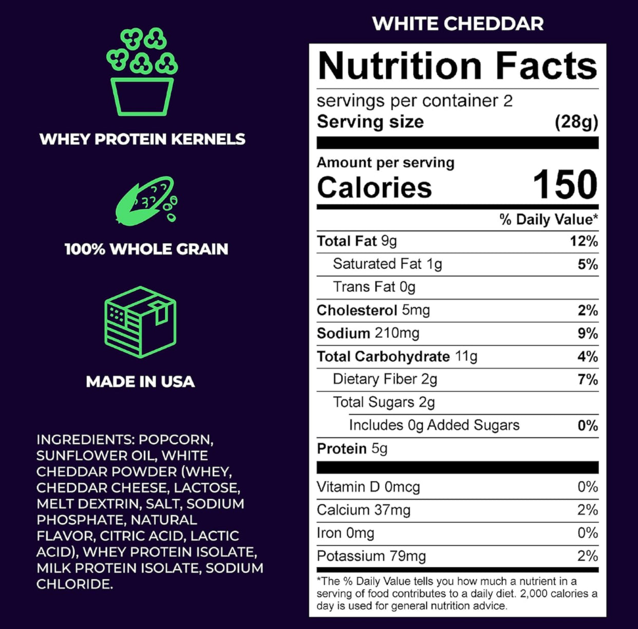 KUDO Protein Popcorn, Variety 6-Pack - Non-GMO -2 oz bags