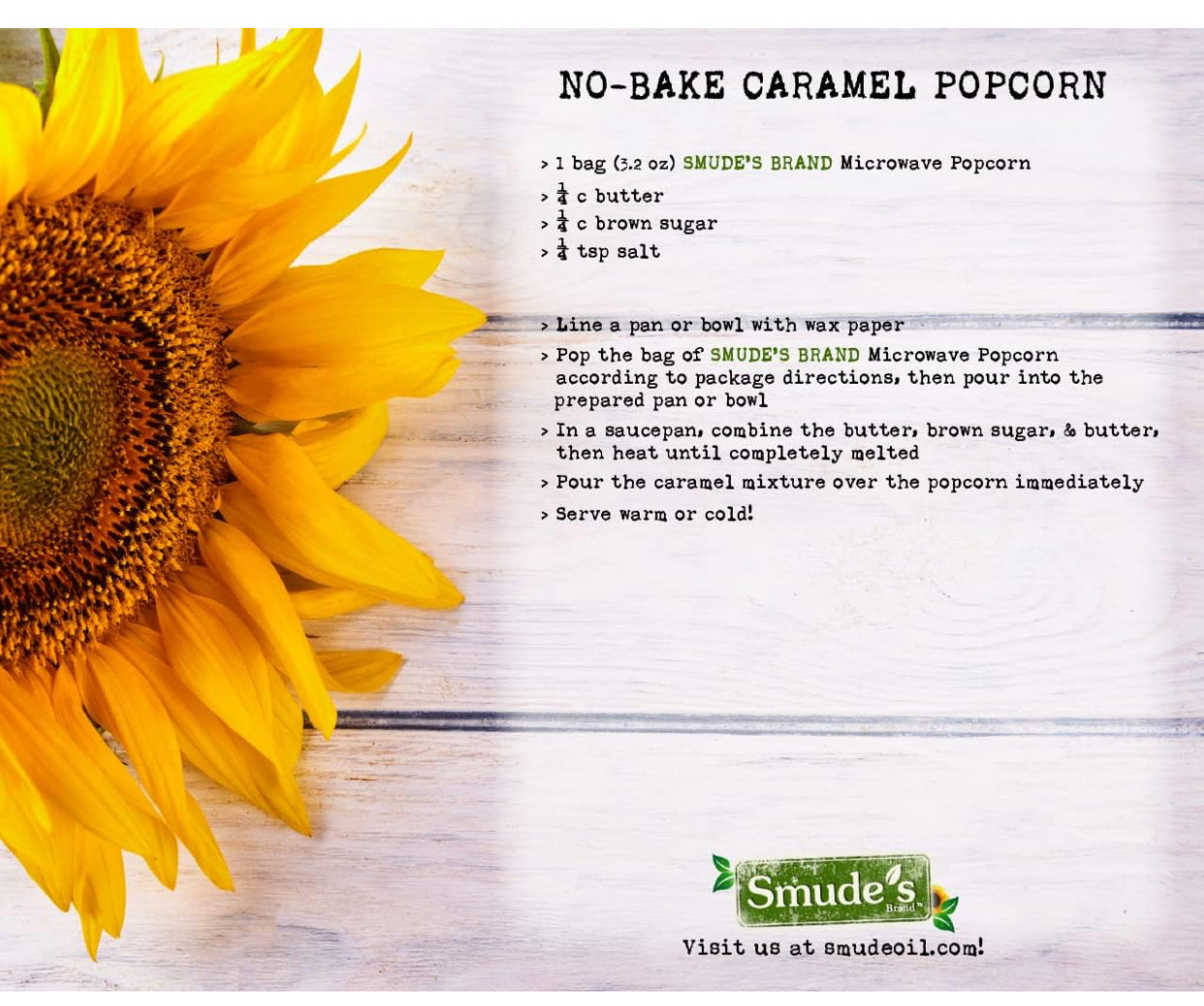 Smude's All Natural Microwave Popcorn - Original Popcorn, Smude’s Sunflower Oil, & Salt - 1 box of 3 bags