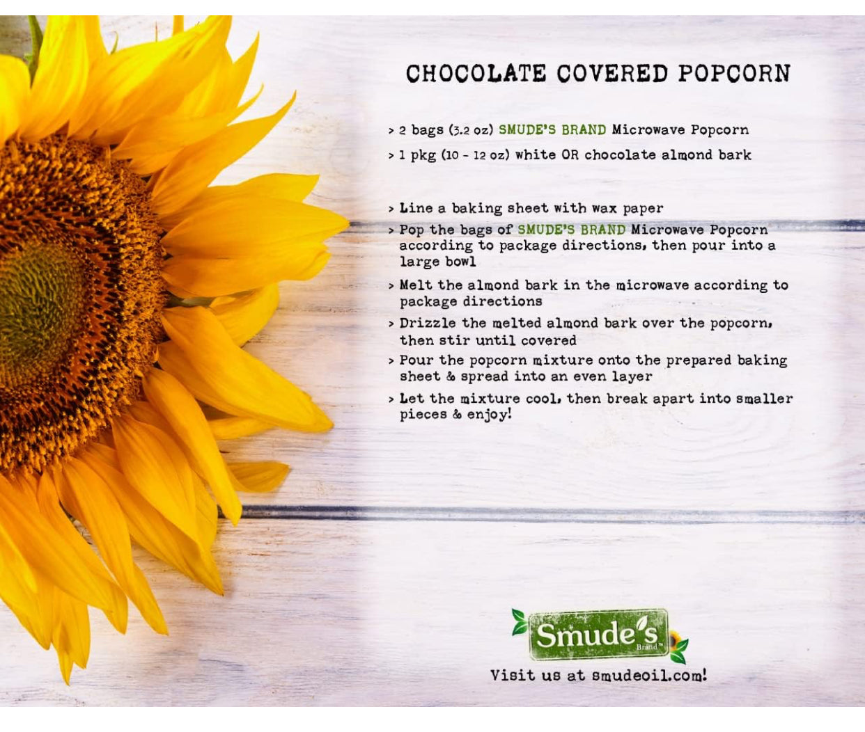 Smude's All Natural Microwave Popcorn - Original Popcorn, Smude’s Sunflower Oil, & Salt - 1 box of 3 bags