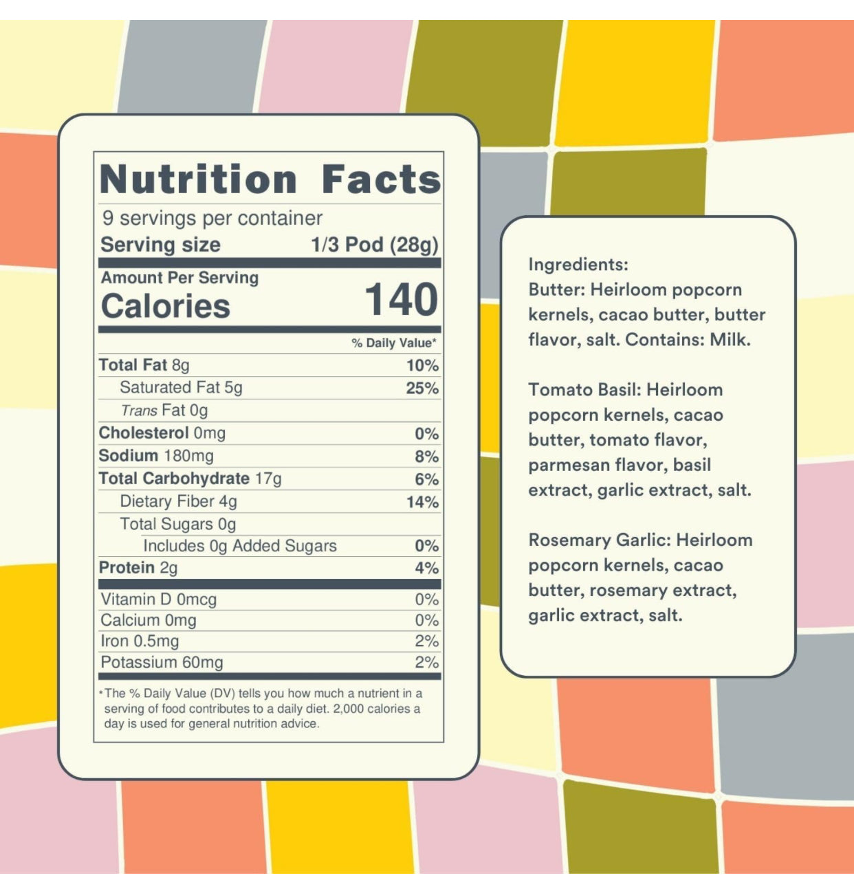 Cheerie Lane Gourmet Harvest Variety Popcorn Pod Pack | 2 Box Set | Butter, Tomato Basil, Rosemary Garlic | Non-GMO, Heirloom Kernels - 3pods per box, 2 boxes