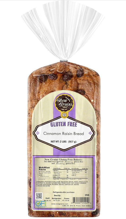 New Grains Artisan Gluten Free Cinnamon Raisin Bread - 2 lb each |