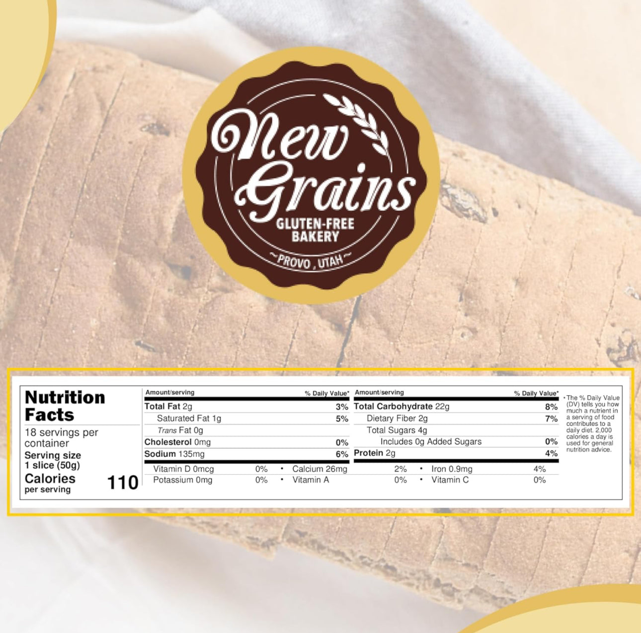 New Grains Artisan Gluten Free Cinnamon Raisin Bread - 2 lb each |