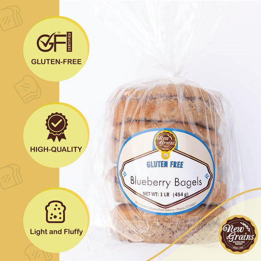 New Grains Artisan Gluten Free Blueberry Bagels - Pack of 2