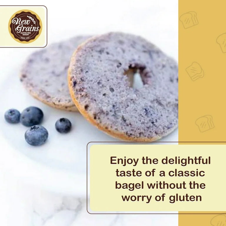 New Grains Artisan Gluten Free Blueberry Bagels - Pack of 2