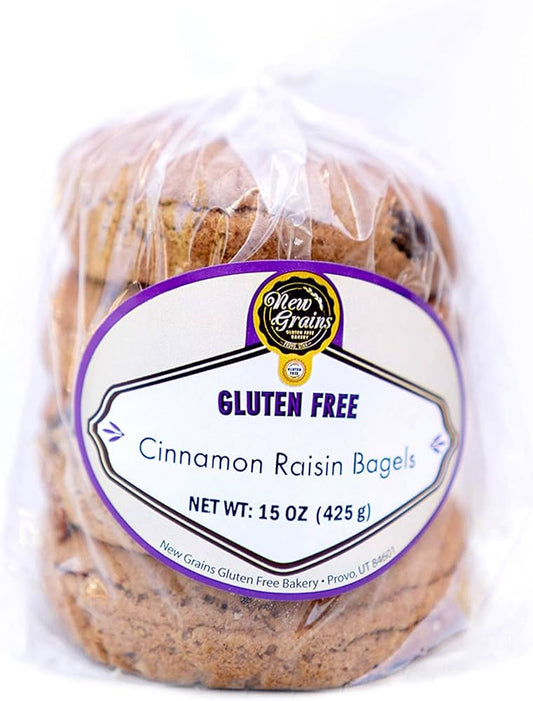 New Grains Artisan Gluten Free Cinnamon Raisin Bagels - Pack of 2