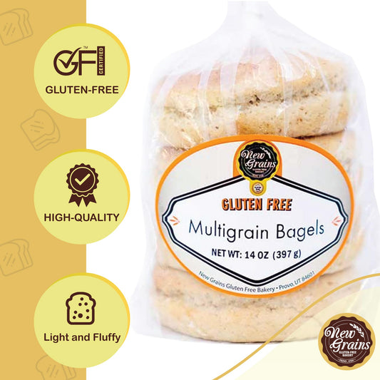 New Grains Artisan Gluten Free Multigrain Bagels - Pack of 2
