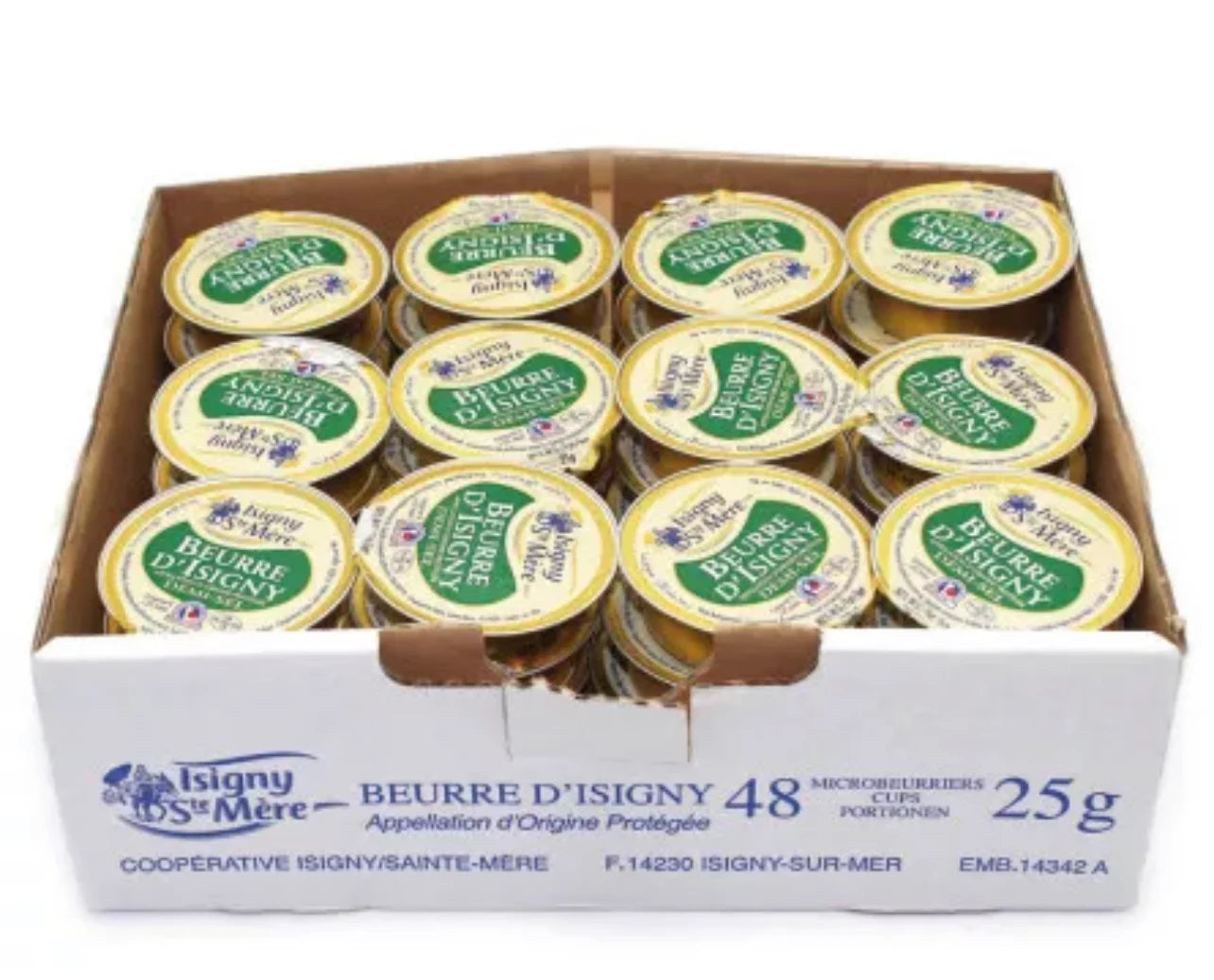 Isigny Beurre D'Isigny Butter Portion Cups, Salted Demi Sel - 1 oz - includes 48