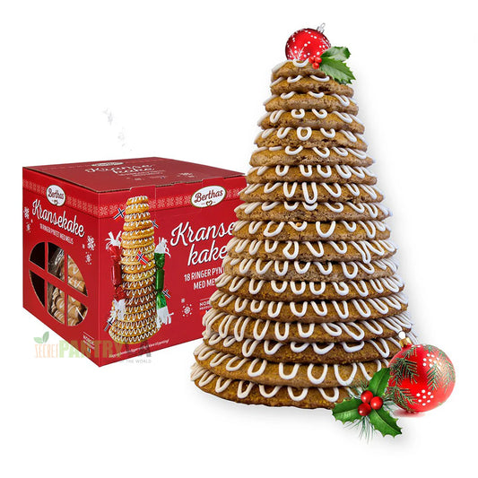 Bertha's Kransekake, Norwegian Holiday Cake - 18” Tall, 2 lb