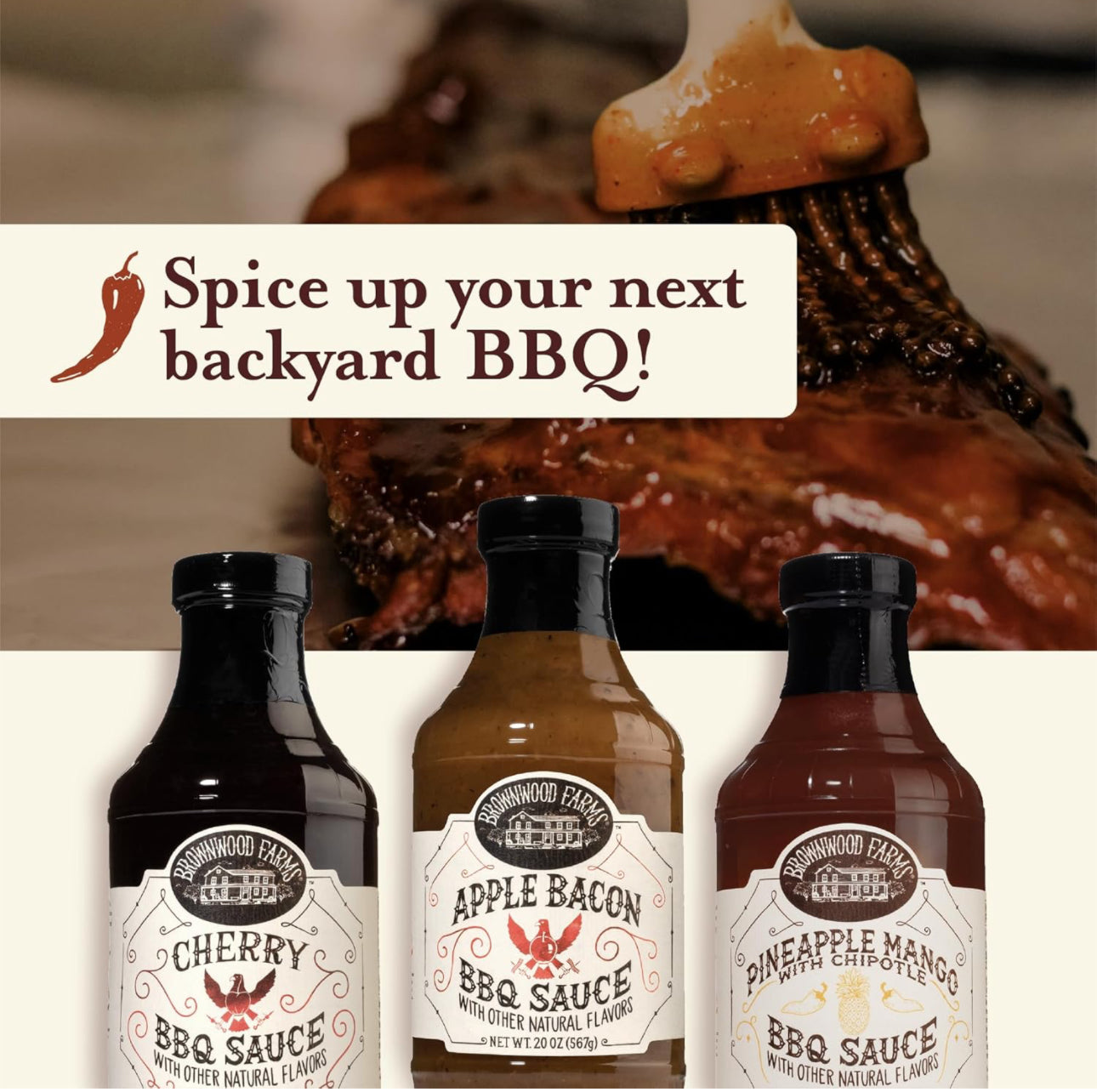 Brownwood Farms BBQ Sauce Variety - Pack of 3