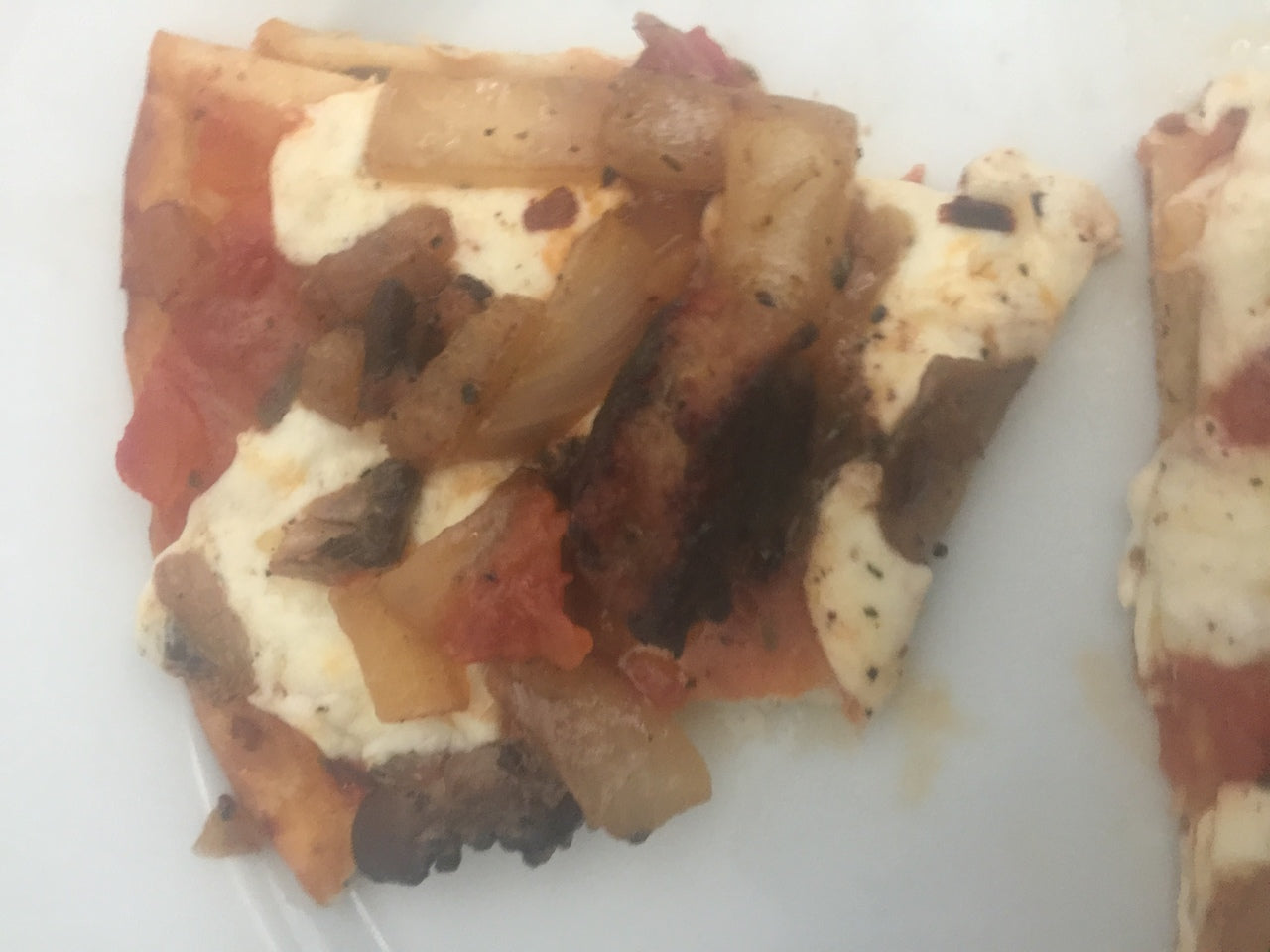 Sausage, Onion, Mushroom & Mozzarella Naan Pizza