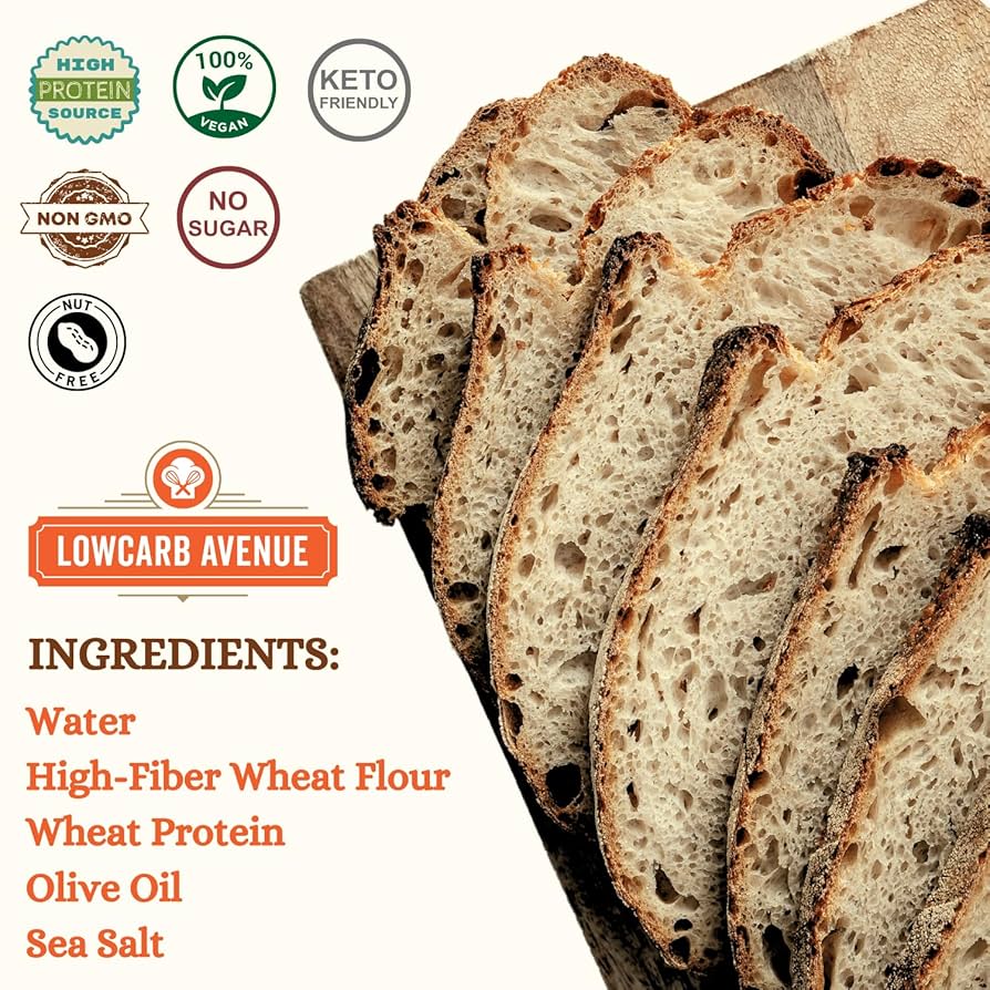 Dr. B's New York Style Sourdough Boule, 3g Net Carbs & 6 Protein, Low Carb, Vegan, Nut-Free, Sugar-Free - Unsliced - Pack of 2