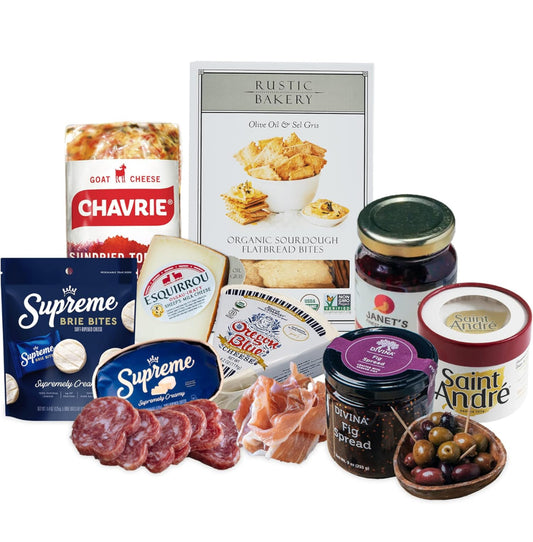 Ultimate Box, Cheese Platter with 6 Gourmet Cheeses and 6 Accompaniments, Cheese Sampler Gift Set