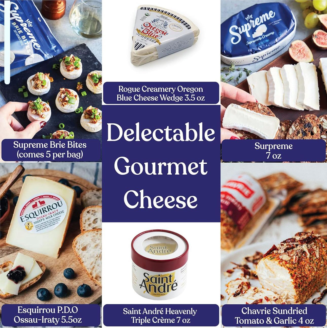 Ultimate Box, Cheese Platter with 6 Gourmet Cheeses and 6 Accompaniments, Cheese Sampler Gift Set