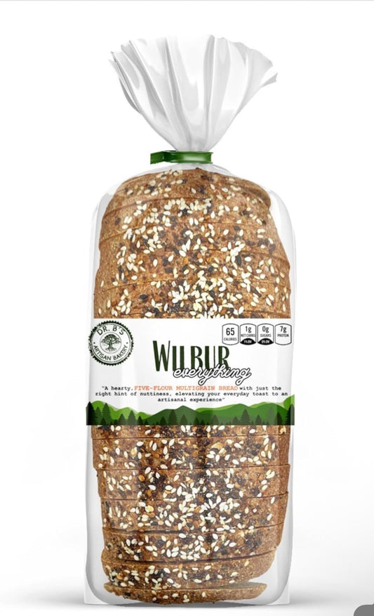 Dr. B's Multigrain Everything Bread, 1g Net Carbs & 7g Protein, Low Calorie, Vegan, Sugar Free, Fresh, Sliced, Keto & Low Carb Bread Loaf, 16 oz - Pack of 2
