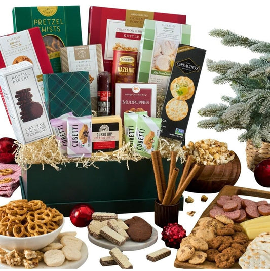 Premium Snack Gift Basket of Meat, Cheese, Cookies, Chocolate and Popcorn