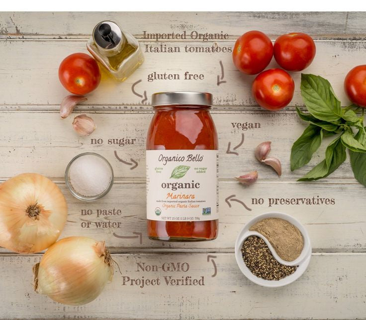 Organico Bello Marinara Pasta Sauce - Pack of 3 - Organic Gluten Free